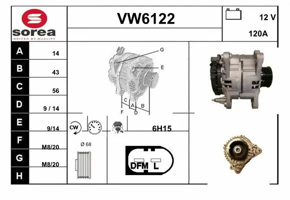 Alternator (VW6122)