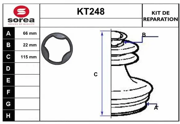 Bellow Kit, drive shaft (KT248)