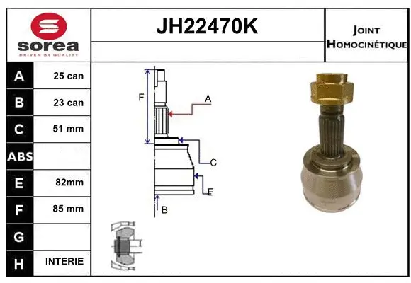 Joint Kit, drive shaft (JH22470K)