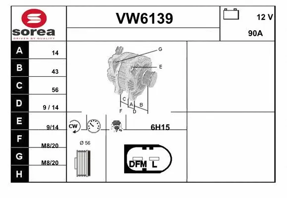 Alternator (VW6139)