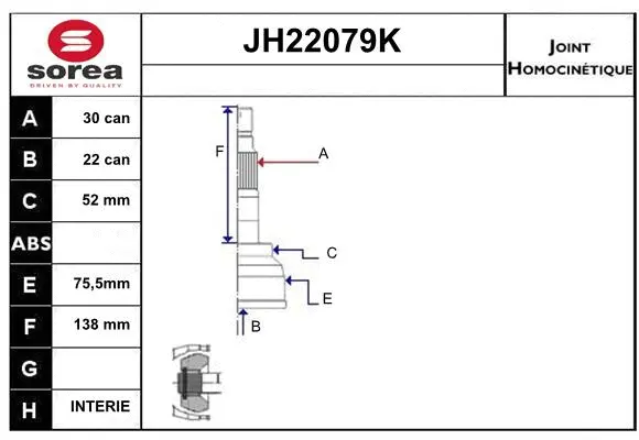Joint Kit, drive shaft (JH22079K)