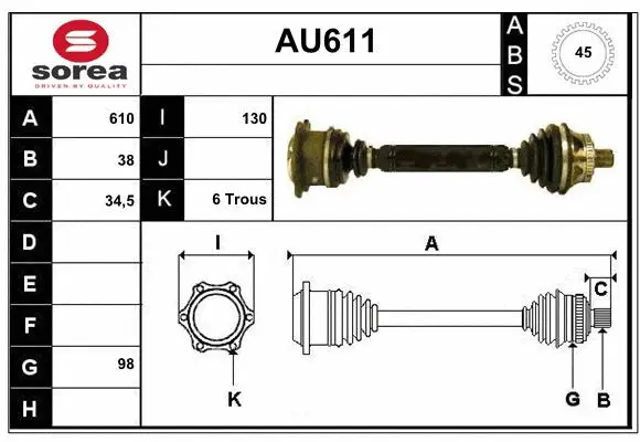 Drive Shaft (AU611)