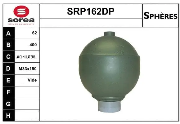 Pressure Accumulator, pneumatic suspension (SRP162DP)