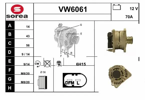 Alternator (VW6061)