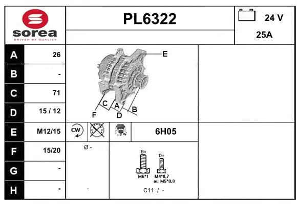 Alternator (PL6322)