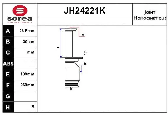 Joint Kit, drive shaft (JH24221K)