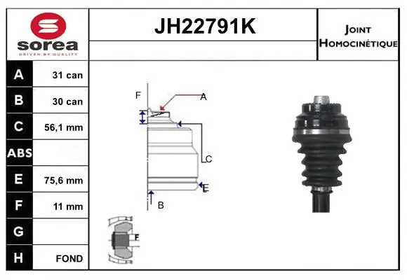 Joint Kit, drive shaft (JH22791K)