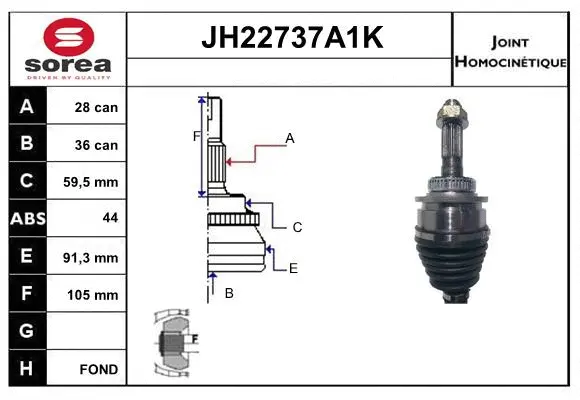 Joint Kit, drive shaft (JH22737A1K)