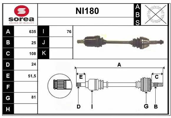 Drive Shaft (NI180)