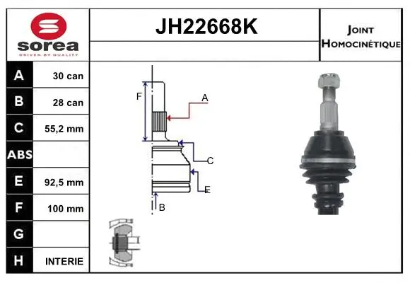 Joint Kit, drive shaft (JH22668K)