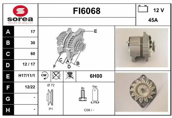 Alternator (FI6068)