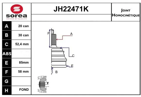 Joint Kit, drive shaft (JH22471K)