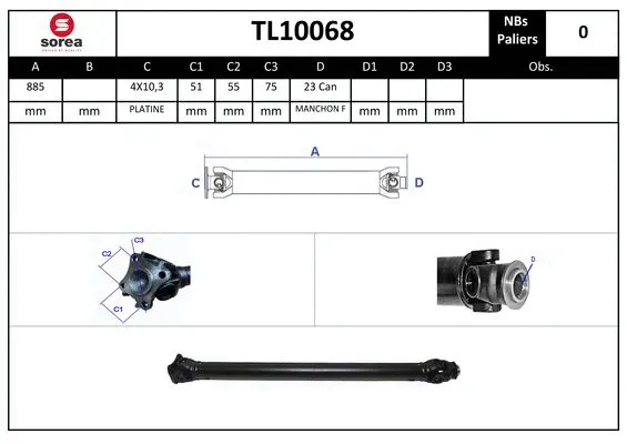 Propshaft, axle drive (TL10068)