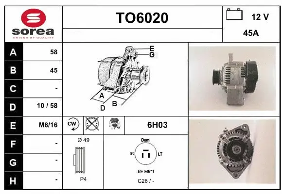 Alternator (TO6020)