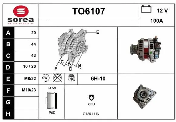 Alternator (TO6107)
