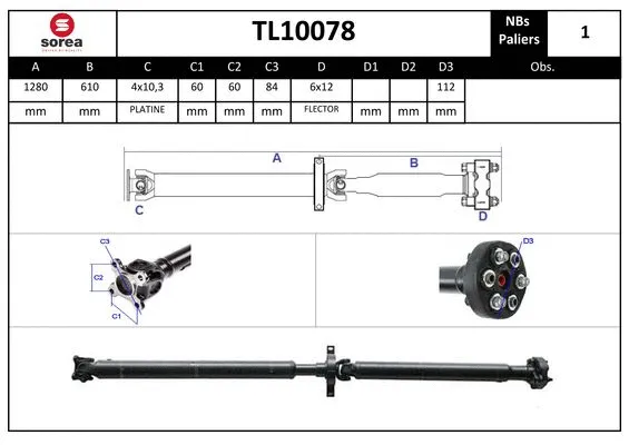 Propshaft, axle drive (TL10078)