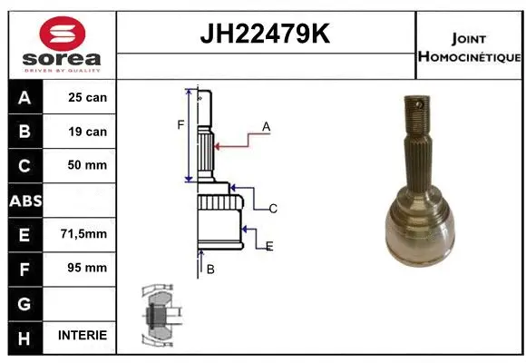 Joint Kit, drive shaft (JH22479K)