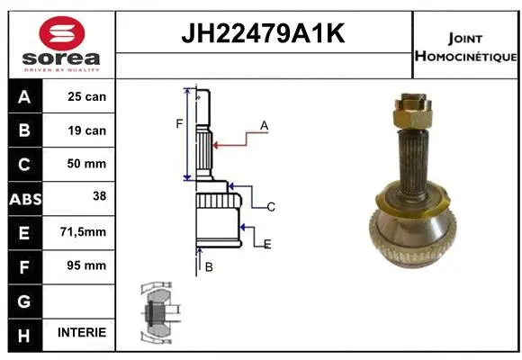 Joint Kit, drive shaft (JH22479A1K)