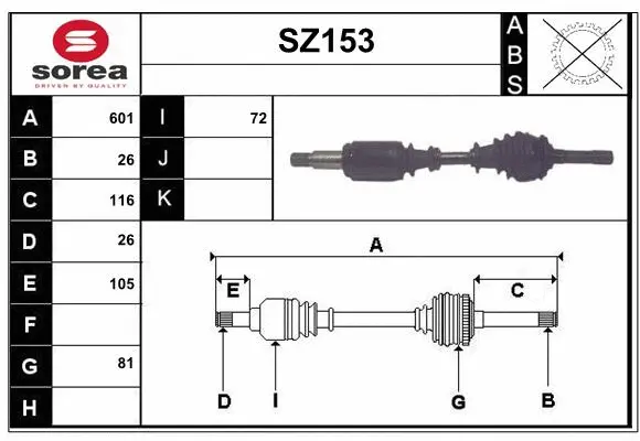 Drive Shaft (SZ153)