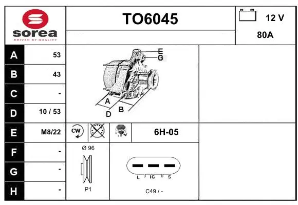 Alternator (TO6045)