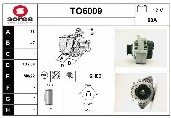 Alternator (TO6009)