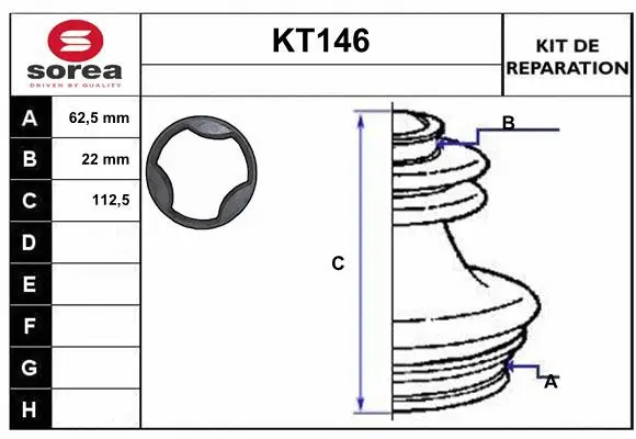 Bellow Kit, drive shaft (KT146)
