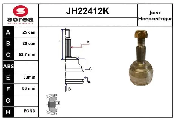 Joint Kit, drive shaft (JH22412K)