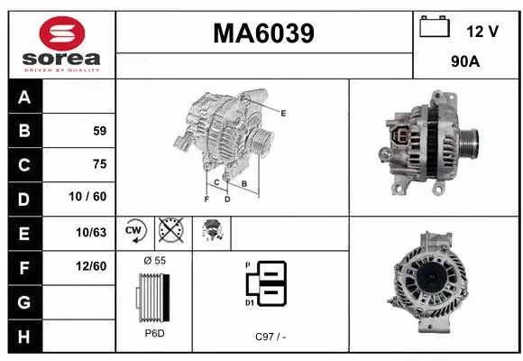 Alternator (MA6039)