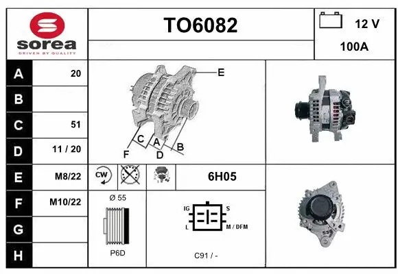 Alternator (TO6082)