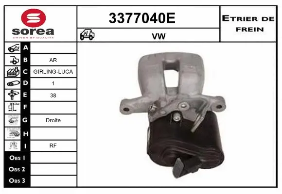 Brake Caliper (3377040E)