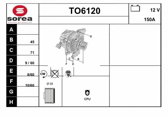 Alternator (TO6120)