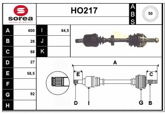 Drive Shaft (HO217)