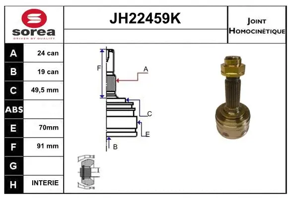 Joint Kit, drive shaft (JH22459K)