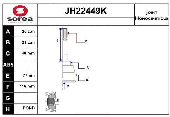 Joint Kit, drive shaft (JH22449K)