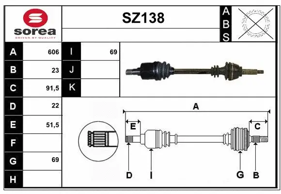 Drive Shaft (SZ138)