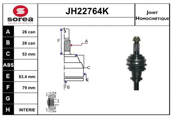 Joint Kit, drive shaft (JH22764K)