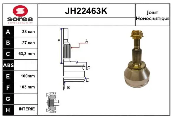 Joint Kit, drive shaft (JH22463K)