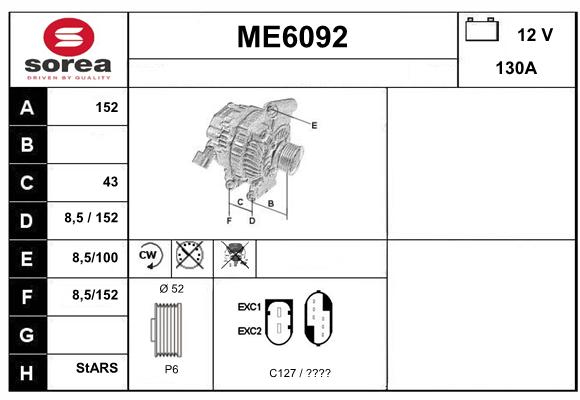 Alternator (ME6092)