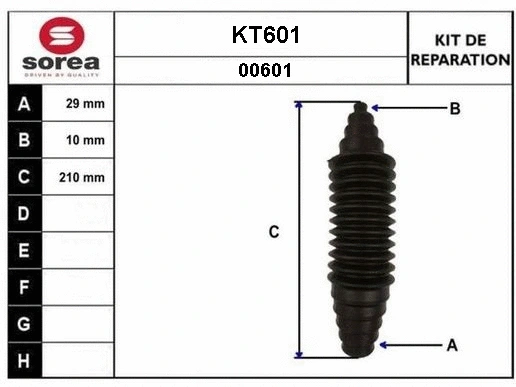 Bellow Kit, drive shaft (KT601)