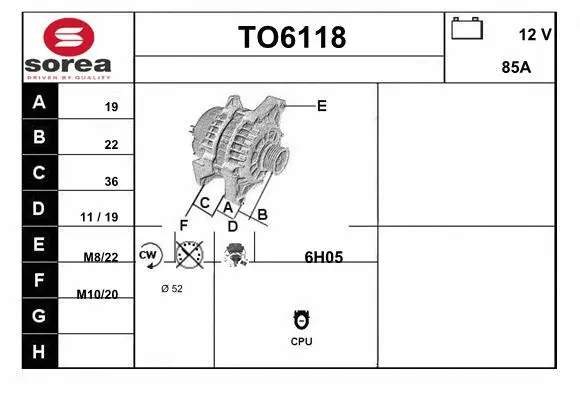 Alternator (TO6118)