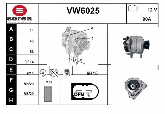 Alternator (VW6025)