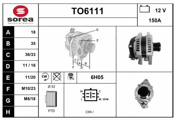 Alternator (TO6111)