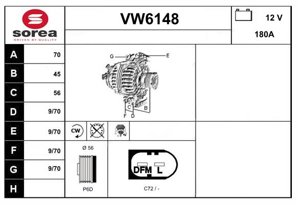 Alternator (VW6148)