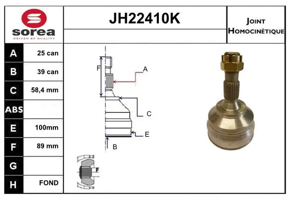 Joint Kit, drive shaft (JH22410K)