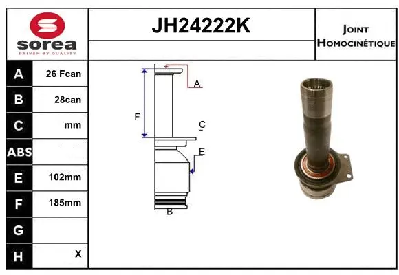 Joint Kit, drive shaft (JH24222K)