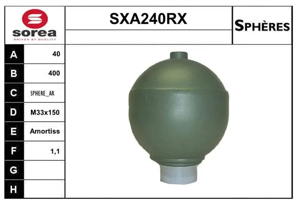 Pressure Accumulator, pneumatic suspension (SXA240RX)