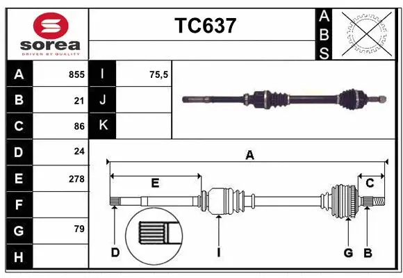 Drive Shaft (TC637)
