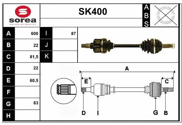 Drive Shaft (SK400)