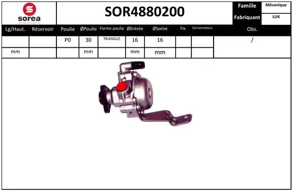 Hydraulic Pump, steering (SOR4880200)