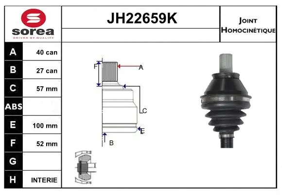 Joint Kit, drive shaft (JH22659K)